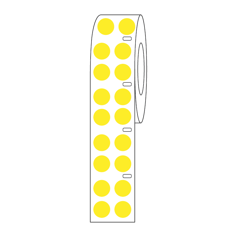 Globe Scientific Label Roll, Cryo, Direct Thermal, 13mm Dots, for 2.0mL Tubes, Yellow 